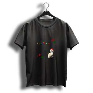 Snowshoe Around The Christmas Tree Cat Holiday Lights T Shirt