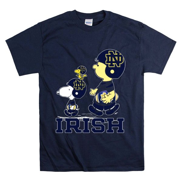 Snpfootball Notre Dame Fighting Irish Peanuts Characters Collaboration T Shirt Navy