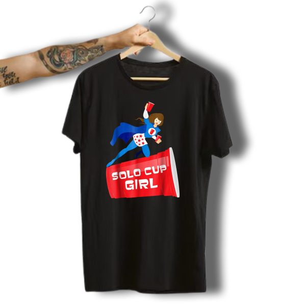 Solo Cup Girl Halloween Costume Super Hero Funny Women Beer T Shirt t shirt 1