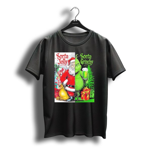 Sorta Jolly Sorta Grinchy Santa Claus Grinch Christmas Gifts T Shirt t shirt 1