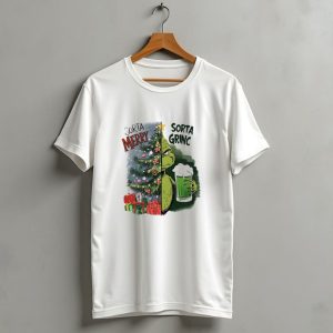 Sorta Merry Sorta Grinch Christmas Tree And Green Drink T-Shirt