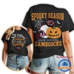 Gamecocks 2025 Halloween Spooky Season Vintage All-Over Print T Shirt