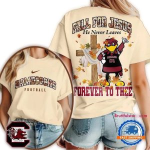 Gamecocks 2025 Season Fall For Jesus All-Over Print T Shirt