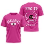 Gamecocks 2025 Teacher Tackle Breast Cancer All-Over Print T Shirt