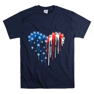 South Carolina Gamecocks American Flag Heart Dripping Stars And Stripes T-Shirt