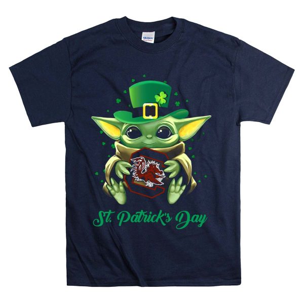South Carolina Gamecocks Baby Yoda St Patricks Day T Shirt 1 Navy