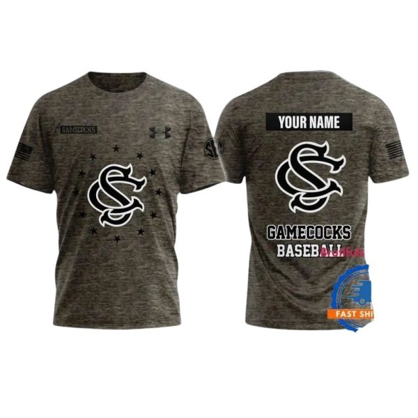 South Carolina Gamecocks Baseball x Salute to Service 2025 New 3D Shirts 1