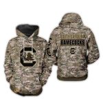 South Carolina Gamecocks Camo Veteran Pattern All-Over Print Hoodie