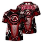 South Carolina Gamecocks Floral Flower Uniform All-Over Print T Shirt
