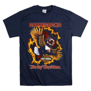 South Carolina Gamecocks Hd Cycles Ncaa 0408 Eagle Flame T-Shirt