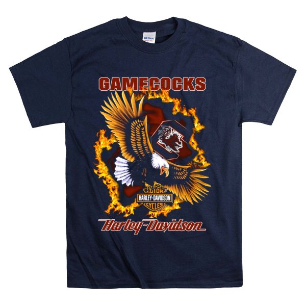 South Carolina Gamecocks HD Cycles Ncaa 0408 Eagle Flame T Shirt 1 Navy