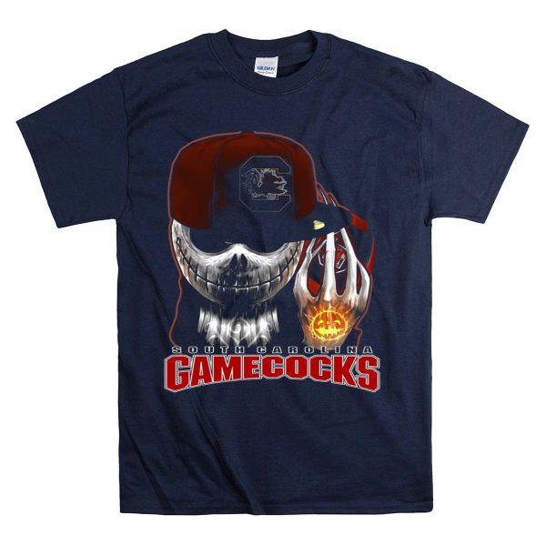 South Carolina Gamecocks Jackskull Halloween T Shirt 1 Navy