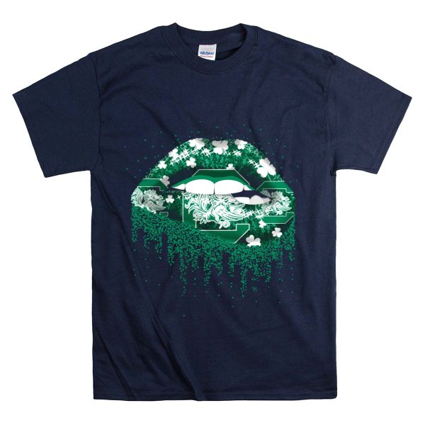 South Carolina Gamecocks Lips Shamrock Green Drip T Shirt 1 Navy