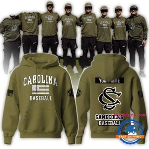 South Carolina Gamecocks Baseball X Salute To Service 2025 All-Over Print Hoodie