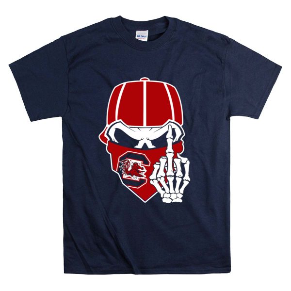 South Carolina Gamecocks Skull Bandana Skeleton Hand T Shirt 1 Navy