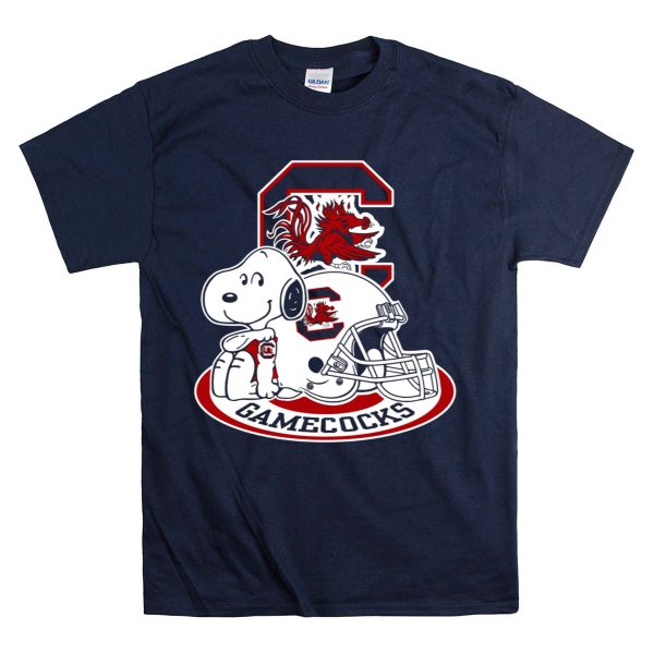 South Carolina Gamecocks Snoopy Football Helmet T Shirt 1 Navy