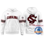 South Carolina Gamecocks Softball 2025 White All-Over Print Hoodie