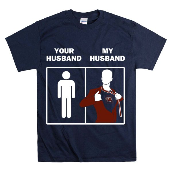 South Carolina Gamecocks Your Husband My Husband Sports Fan Comparison T Shirt 1 Navy