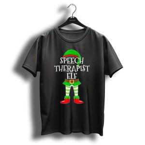 Speech Therapist Elf Matching Family Christmas Holiday T-Shirt