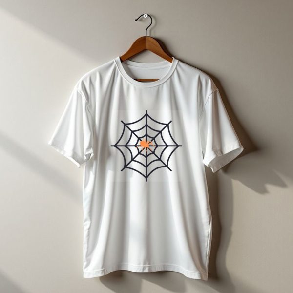 Spider Web Halloween Fitted Orange Spider T Shirt t shirt 1