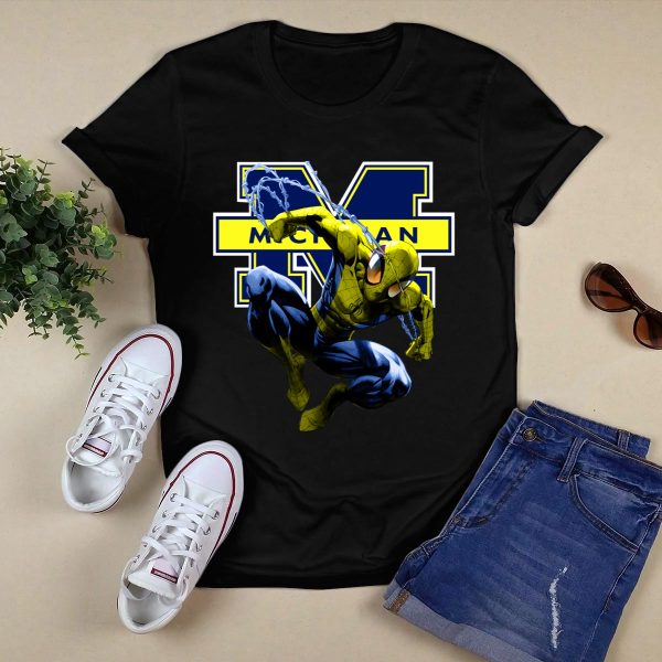 Spiderman Michigan Wolverines Shirt Black 1