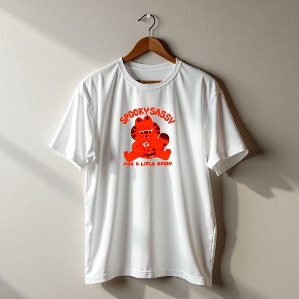 Spooky Sassy And A Little Gassy Halloween Cat Eating Candy T Shirt t shirt 1