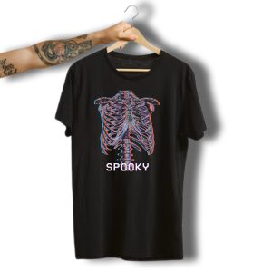 Spooky Skeleton Vaporwave Halloween Ribcage T-Shirt