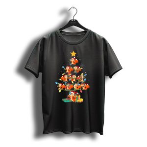 Squirrel Christmas Tree With Santa Hat Lights And Gifts T-Shirt