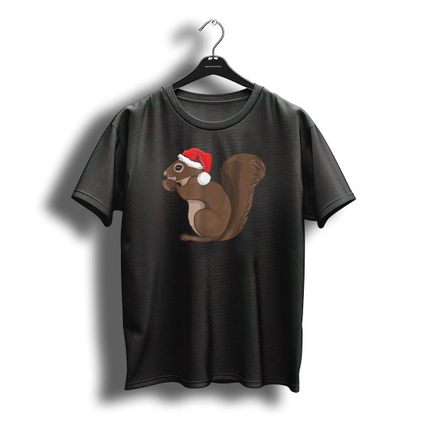 Squirrel Santa Hat Merry Christmas Tree Festive Holiday Magic T Shirt t shirt 1