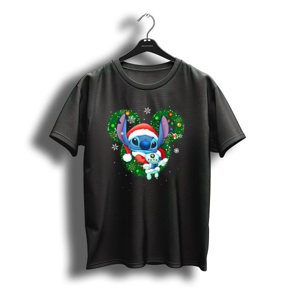 St Head Green Christmas Stitch Santa Holding Scrump T Shirt t shirt 1