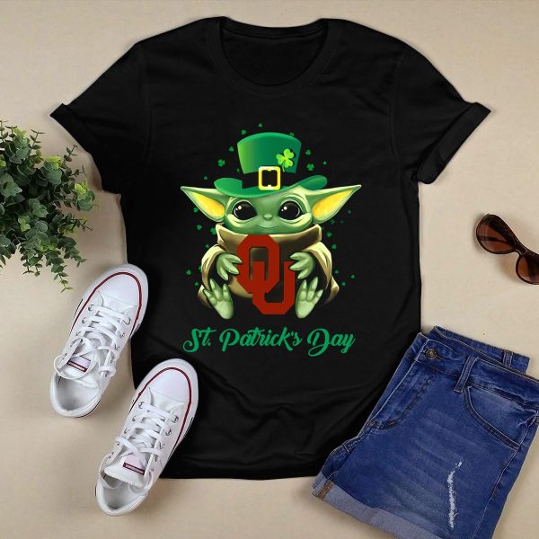 St Patricks Day Oklahoma Sooners Baby Yoda T Shirt 1