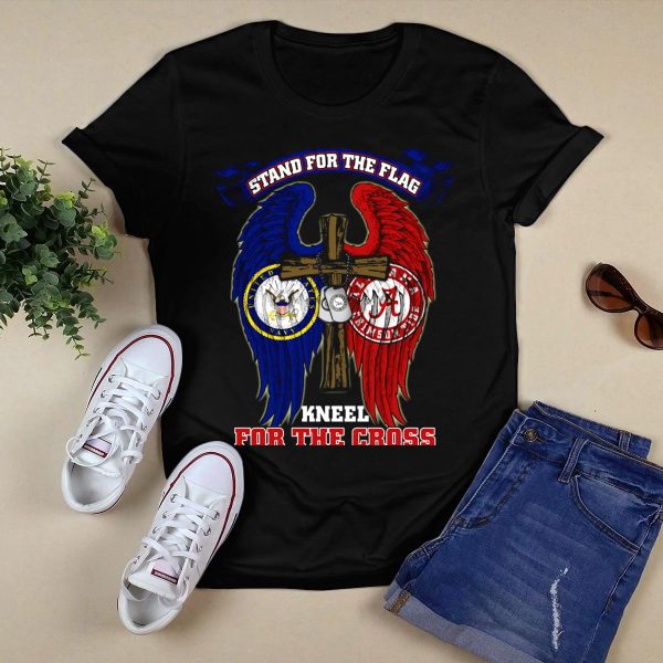 Stand For The Flag Kneel For The Cross Us Navy Alabama Crimson Tide T Shirt Style 1 Black 1