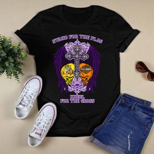 Stand For The Flag Lsu Tigers Hd Wings Kneel For The Cross T-Shirt