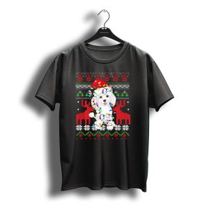 Standard Poodle Christmas Lights Ugly Sweater Santa Hat T-Shirt