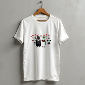 Star Wars Characters Santa Hats Singing Christmas Carols T Shirt