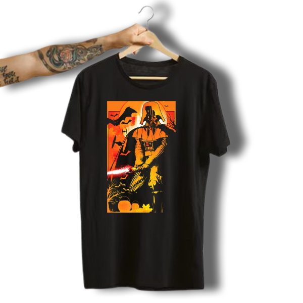 Star Wars Darth Vader Halloween Scary Night With Bats And Pumpkin 9R T Shirt t shirt 1