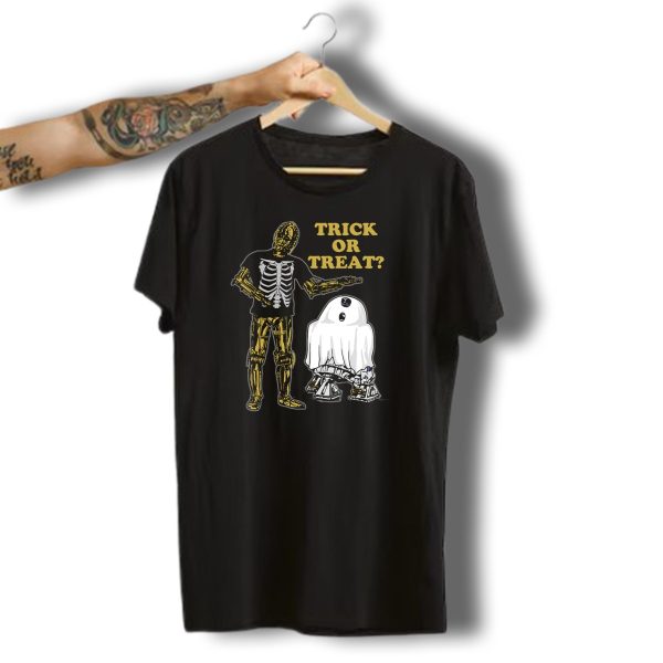 Star Wars Droids Trick Or Treat With Skeleton And Ghost Costumes Halloween Theme 8Y T Shirt t shirt 1