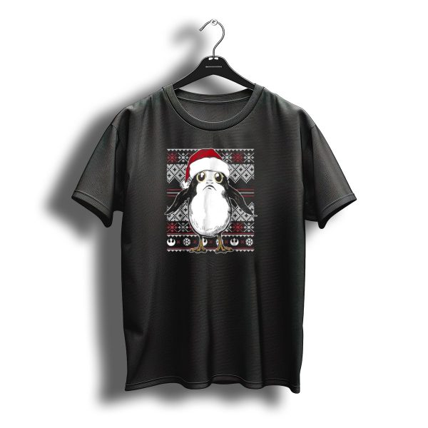 Star Wars Porg Santa Hat Christmas Sweater Pattern Rebel Alliance Snowflakes T Shirt t shirt 1