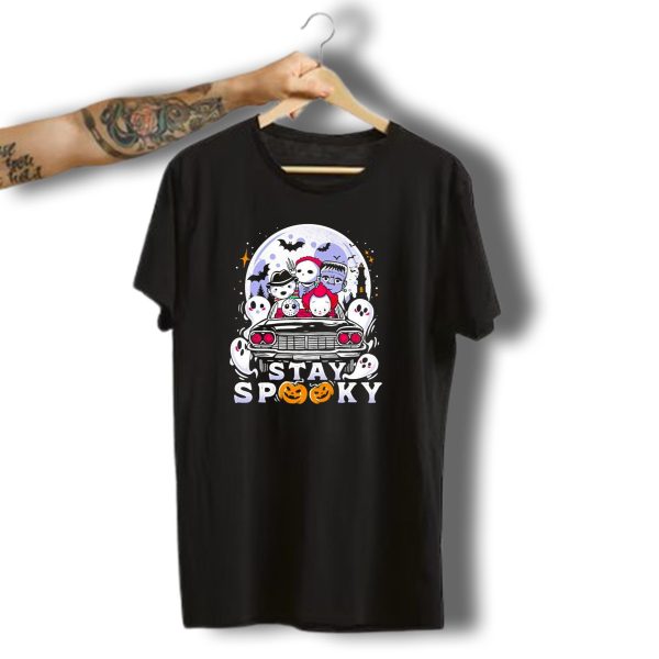 Stay Spooky Halloween Horror Movie Characters Car Ride T Shirt t shirt 1