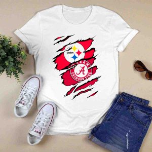 Steelers Alabama Crimson Tide Fan Logo Collaboration T-Shirt