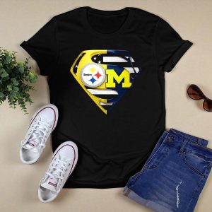Steelers Michigan Wolverines Superman T-Shirt