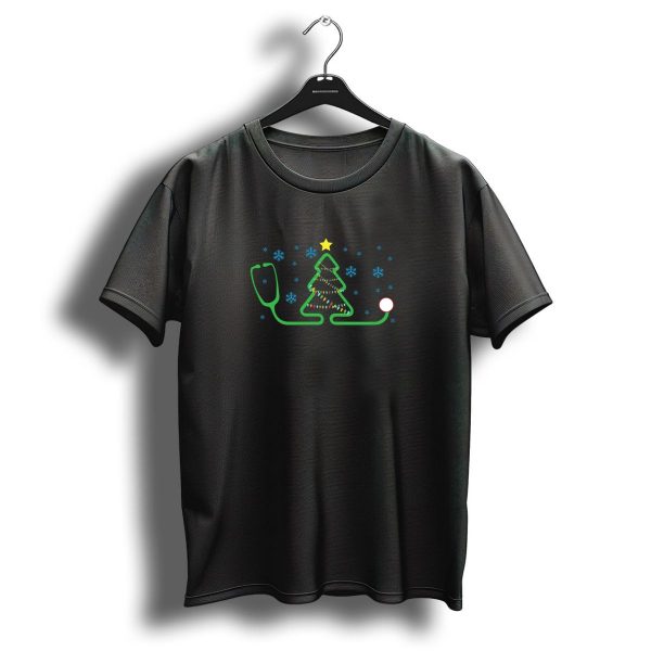 Stethoscope Christmas Tree Nurse Snowflakes T Shirt 1 t shirt 1