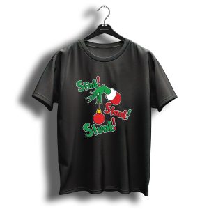 Stink Stank Stunk Grinch Hand Holding Christmas T-Shirt