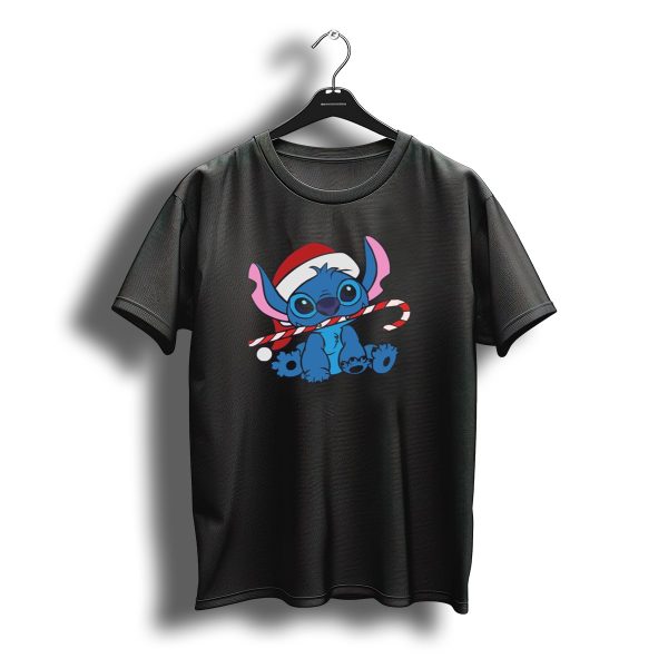 Stitch Christmas Candy Cane Santa Hat T Shirt t shirt 1