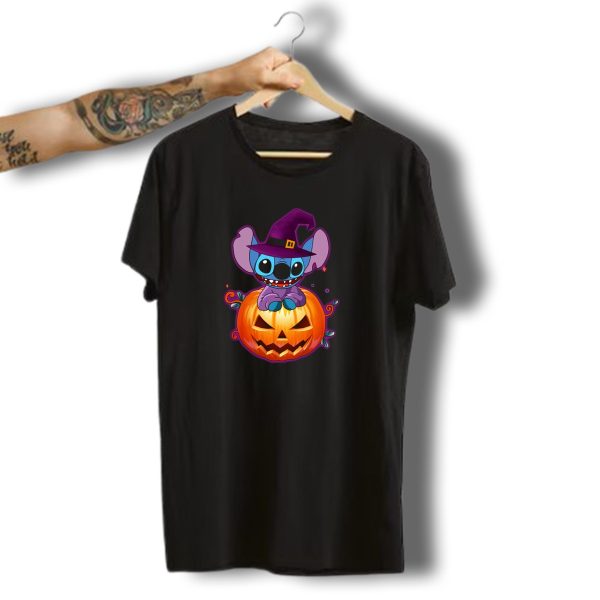 Stitch Witch Pumpkin Halloween Jack O Lantern T Shirt t shirt 1