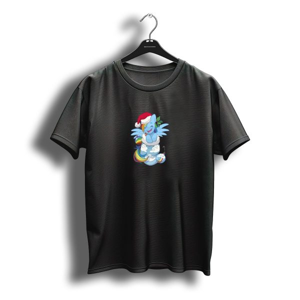 Stocking Stuffer Rainbow Dash Christmas Pony Santa Hat T Shirt t shirt 1