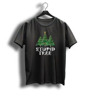 Stupid Tree Funny Disc Golf Christmas Trees Snowflakes T-Shirt