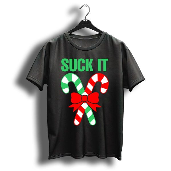 Suck It Christmas Ugly Candy Cane Bow T Shirt 1 t shirt 1