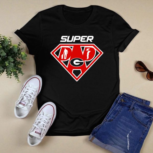 Super Dad Georgia Bulldogs Logo Hero T Shirt 1