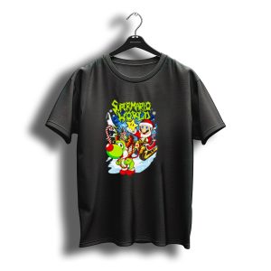 Super Mario World Santa Christmas Reindeer Sleigh Ride Scene T-Shirt